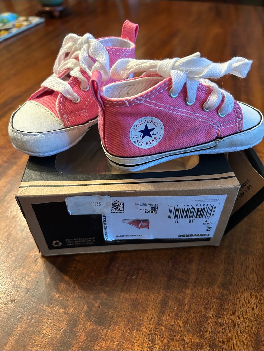 Converse Baby “First Star Pink Crib” Shoes Size 2